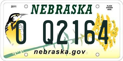 NE license plate 0Q2164