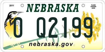 NE license plate 0Q2199