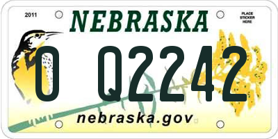 NE license plate 0Q2242
