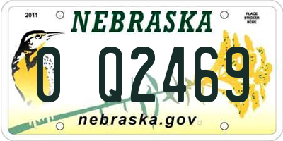NE license plate 0Q2469
