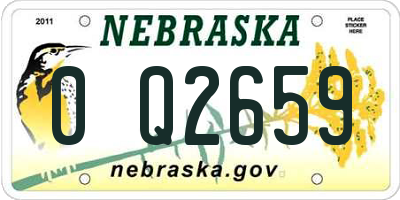 NE license plate 0Q2659