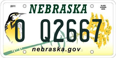 NE license plate 0Q2667