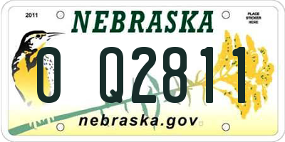 NE license plate 0Q2811