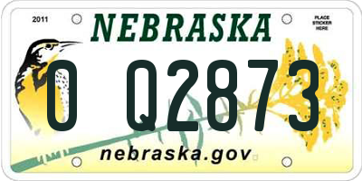 NE license plate 0Q2873