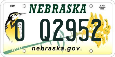 NE license plate 0Q2952