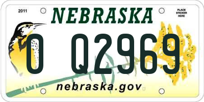 NE license plate 0Q2969