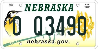 NE license plate 0Q3490