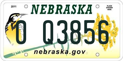 NE license plate 0Q3856