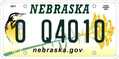 NE license plate 0Q4010