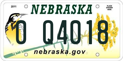 NE license plate 0Q4018