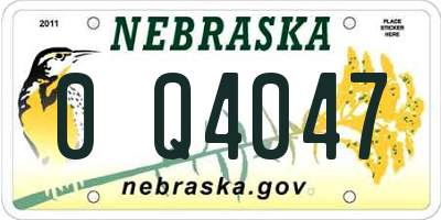 NE license plate 0Q4047