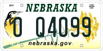 NE license plate 0Q4099