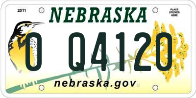 NE license plate 0Q4120