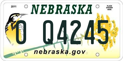 NE license plate 0Q4245