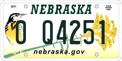 NE license plate 0Q4251