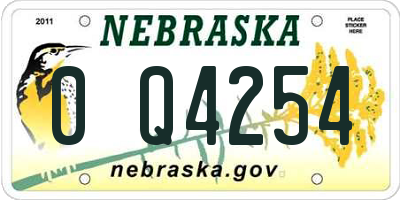 NE license plate 0Q4254