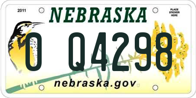 NE license plate 0Q4298