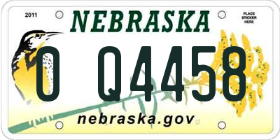 NE license plate 0Q4458