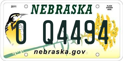 NE license plate 0Q4494
