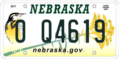 NE license plate 0Q4619