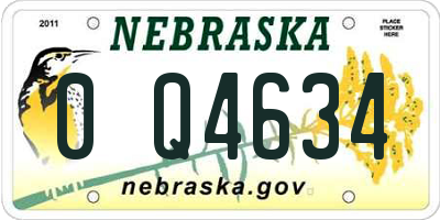 NE license plate 0Q4634