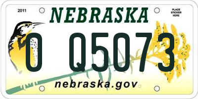 NE license plate 0Q5073