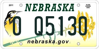 NE license plate 0Q5130