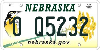 NE license plate 0Q5232