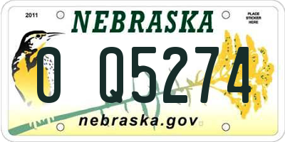 NE license plate 0Q5274
