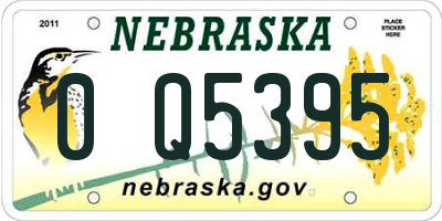 NE license plate 0Q5395
