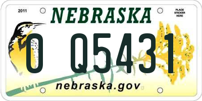 NE license plate 0Q5431