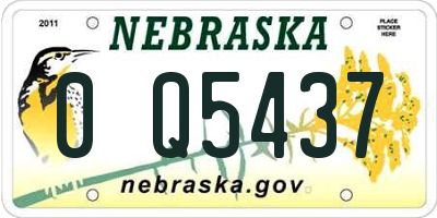 NE license plate 0Q5437
