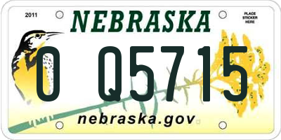 NE license plate 0Q5715