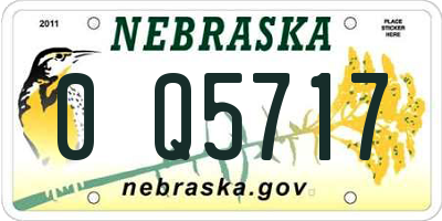 NE license plate 0Q5717