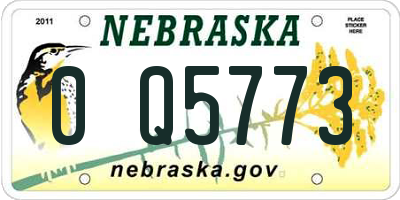 NE license plate 0Q5773