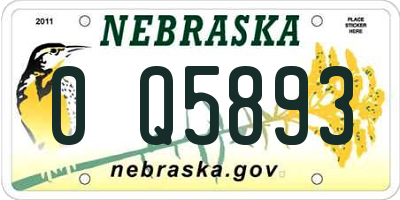 NE license plate 0Q5893