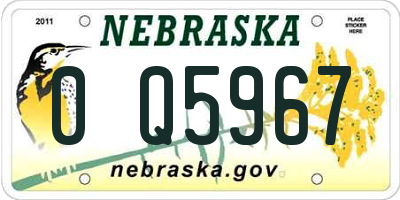 NE license plate 0Q5967