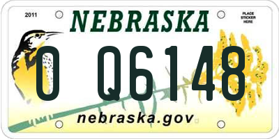 NE license plate 0Q6148