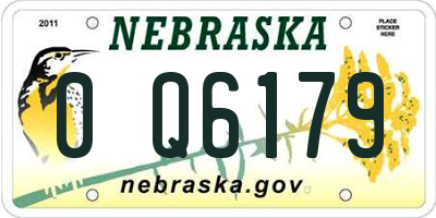 NE license plate 0Q6179
