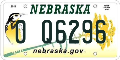 NE license plate 0Q6296