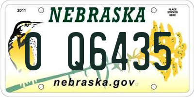 NE license plate 0Q6435