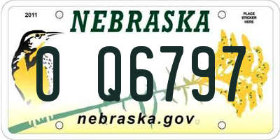 NE license plate 0Q6797