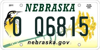 NE license plate 0Q6815