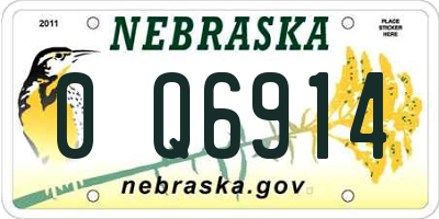 NE license plate 0Q6914
