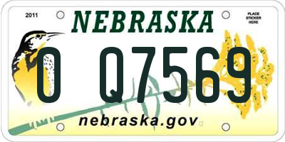 NE license plate 0Q7569