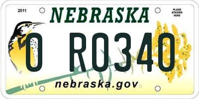 NE license plate 0R0340