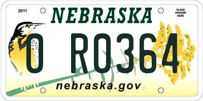 NE license plate 0R0364