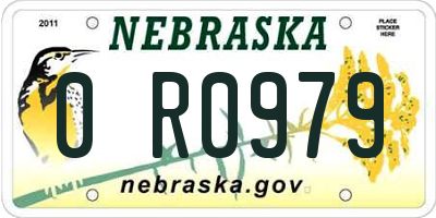 NE license plate 0R0979