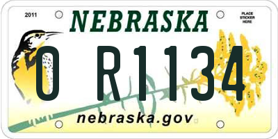 NE license plate 0R1134