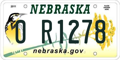 NE license plate 0R1278